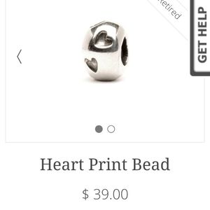 Trollbeads Heart Print Bead (Retired)